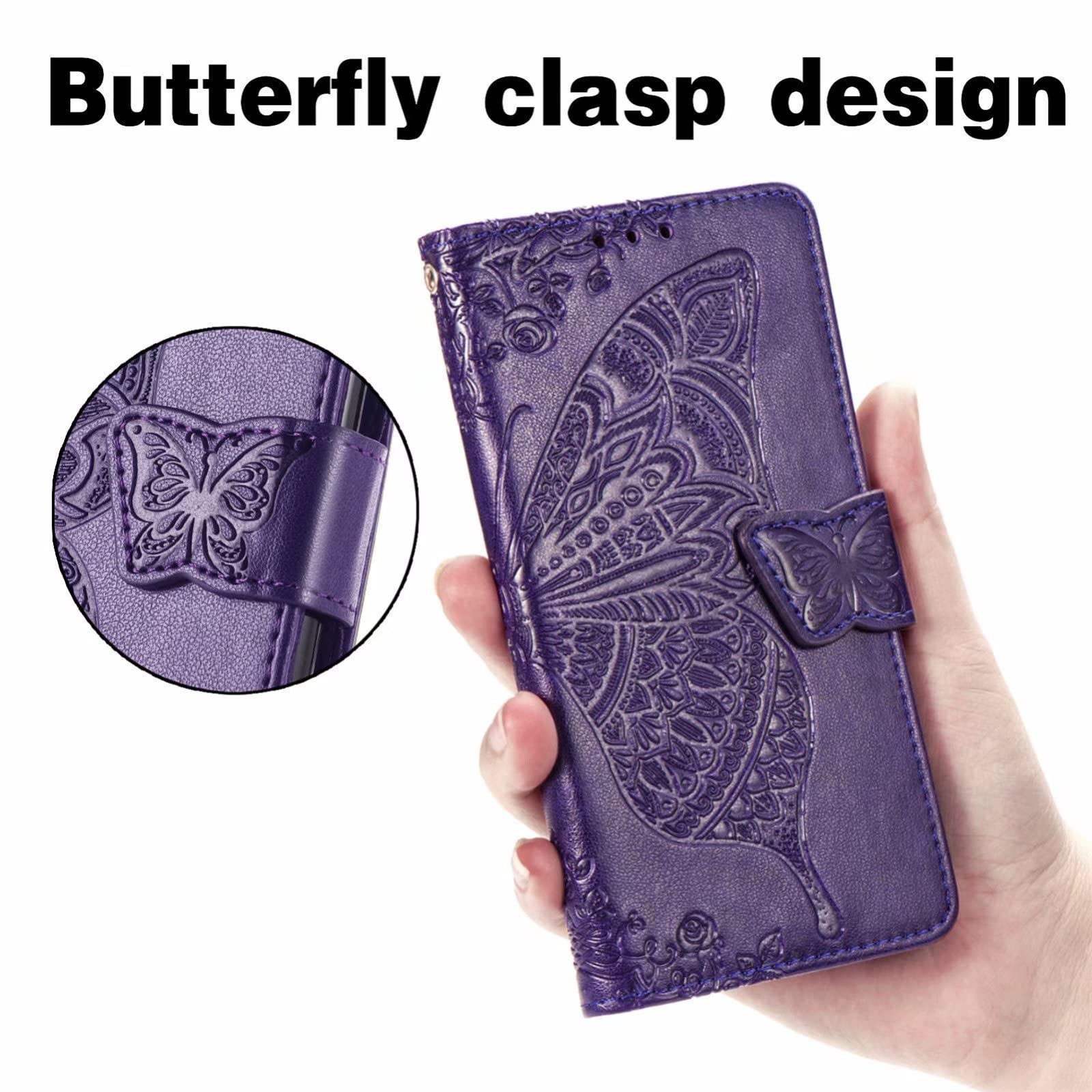 IPhone 12 Pro Max Hülle Libelle Leder Flip Cover Mit Kartenschlitz & Kickstand - Brieftaschen-Handyhülle