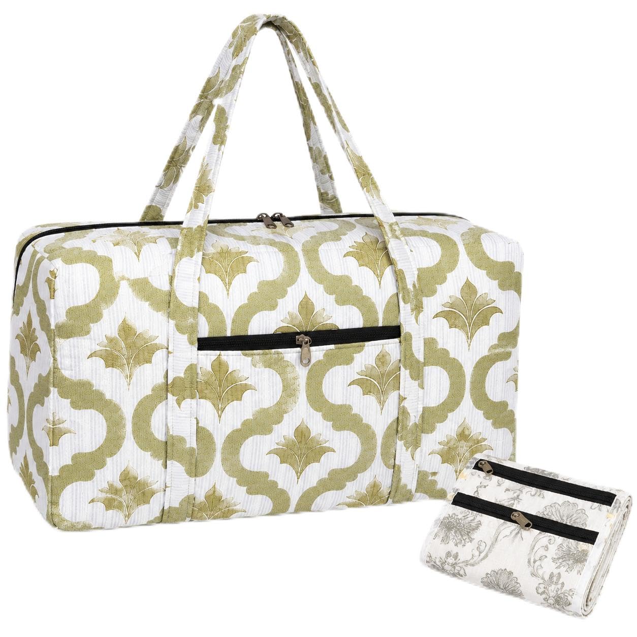 Kanika Creations 17 Inch Travel Duffel Bag for Women & Men, Stylish Printed Travel Bag with Zip Pocket, Lightweight Carry Bag with Bonus Handkerchief-picture-11
