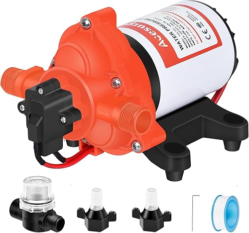 Bomba de transferencia de agua dulce RV de 12 V CC con interruptor de presión de 3.5 GPM 45 PSI, bomba de diafragma de presión de agua a pedido de