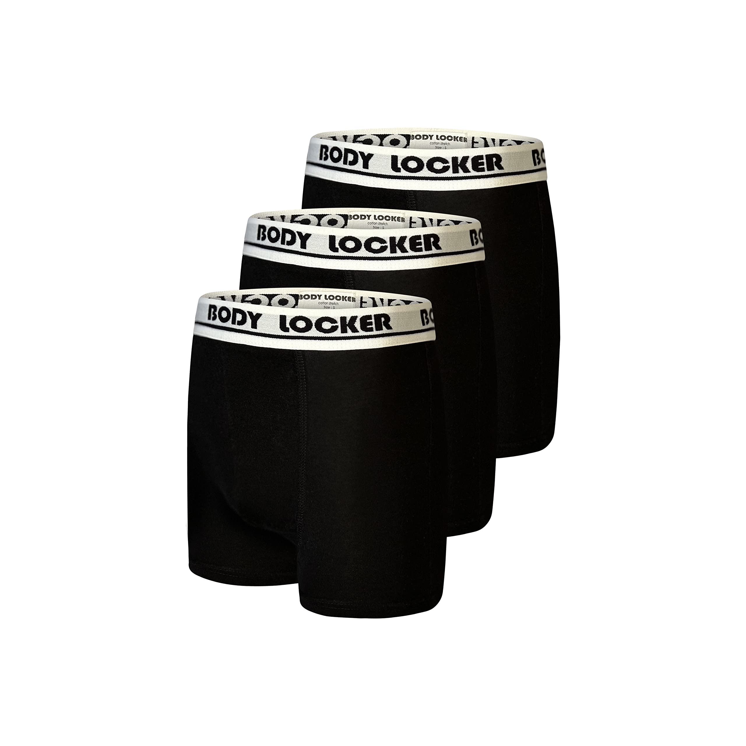 Body Locker Men's Black Boxer / Unisex Underpants / Trunks / Underwear / Shorts - 3 In A Pack - Small Size