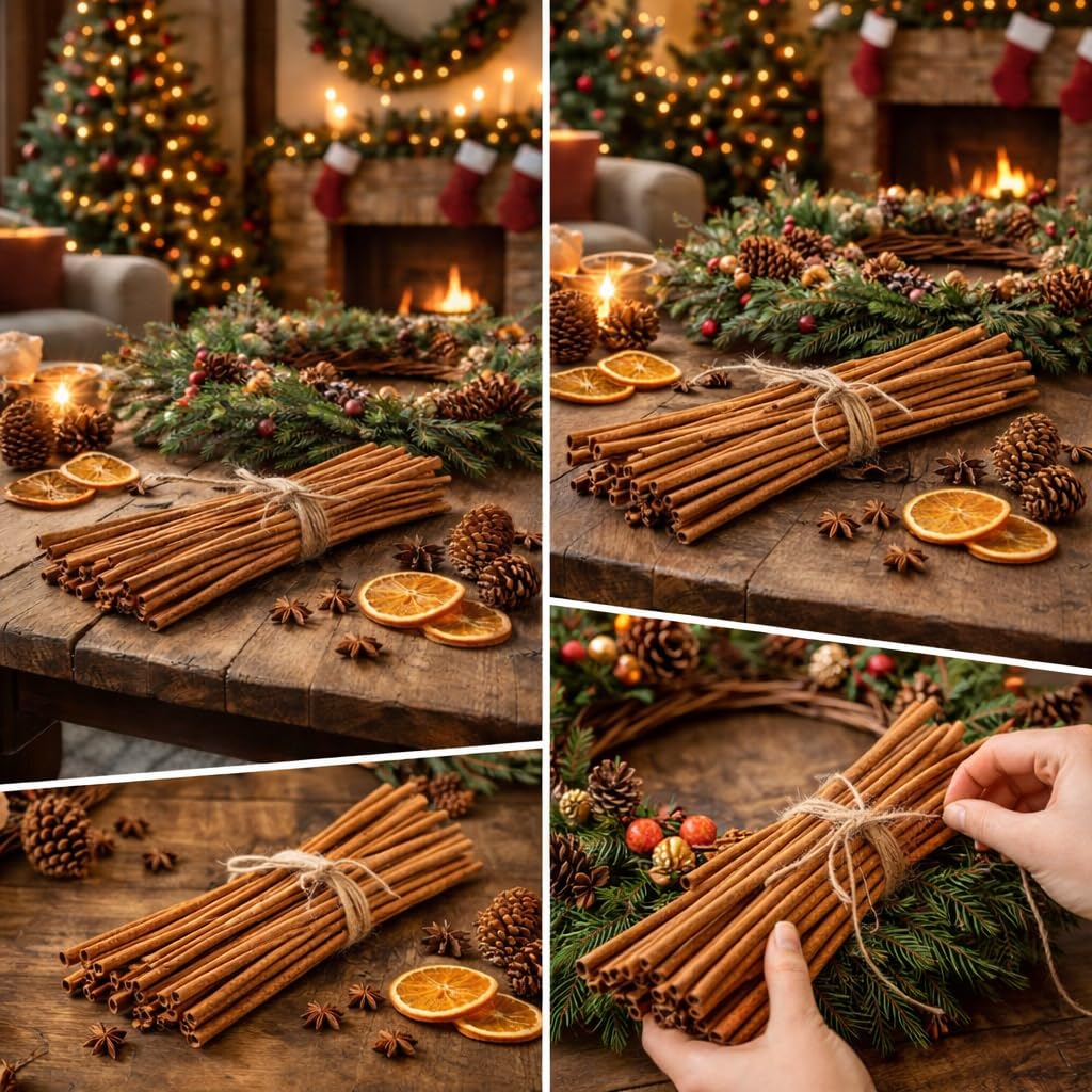 NaDeco Deko-Zimtstangen 40 cm aus Indonesien – 0,5 kg oder 1 kg – Natur-Zimtstangen für Weihnachtsdeko, Adventskranz, Basteln & DIY – Zimtstangen groß, unbehandelt, Nicht essbarㅤ1 kg