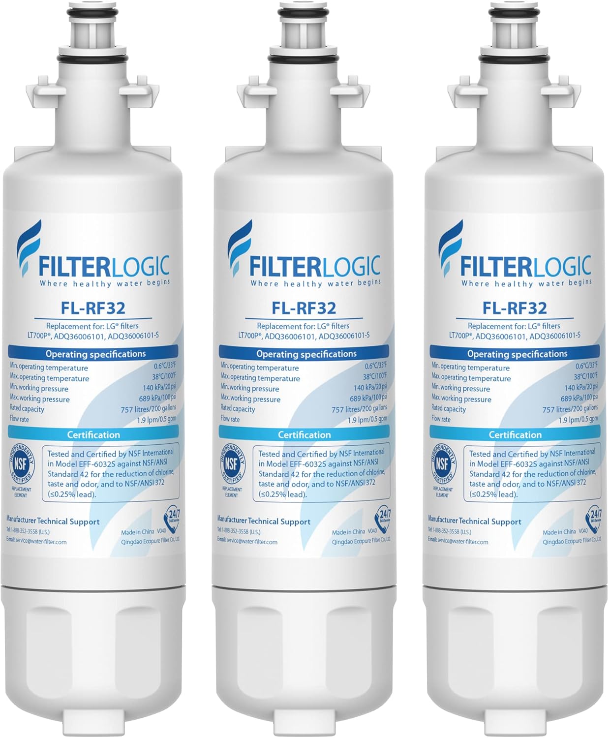 Filterlogic 469690 ADQ36006101 Refrigerator Water Filter