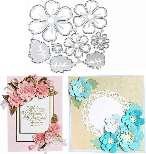 U-horizon 3D Flower Cutting Dies, DIY Scrapbooking Metal Embossing Stencil Template Mold for Album Paper Card Art Craft (3D Flower)