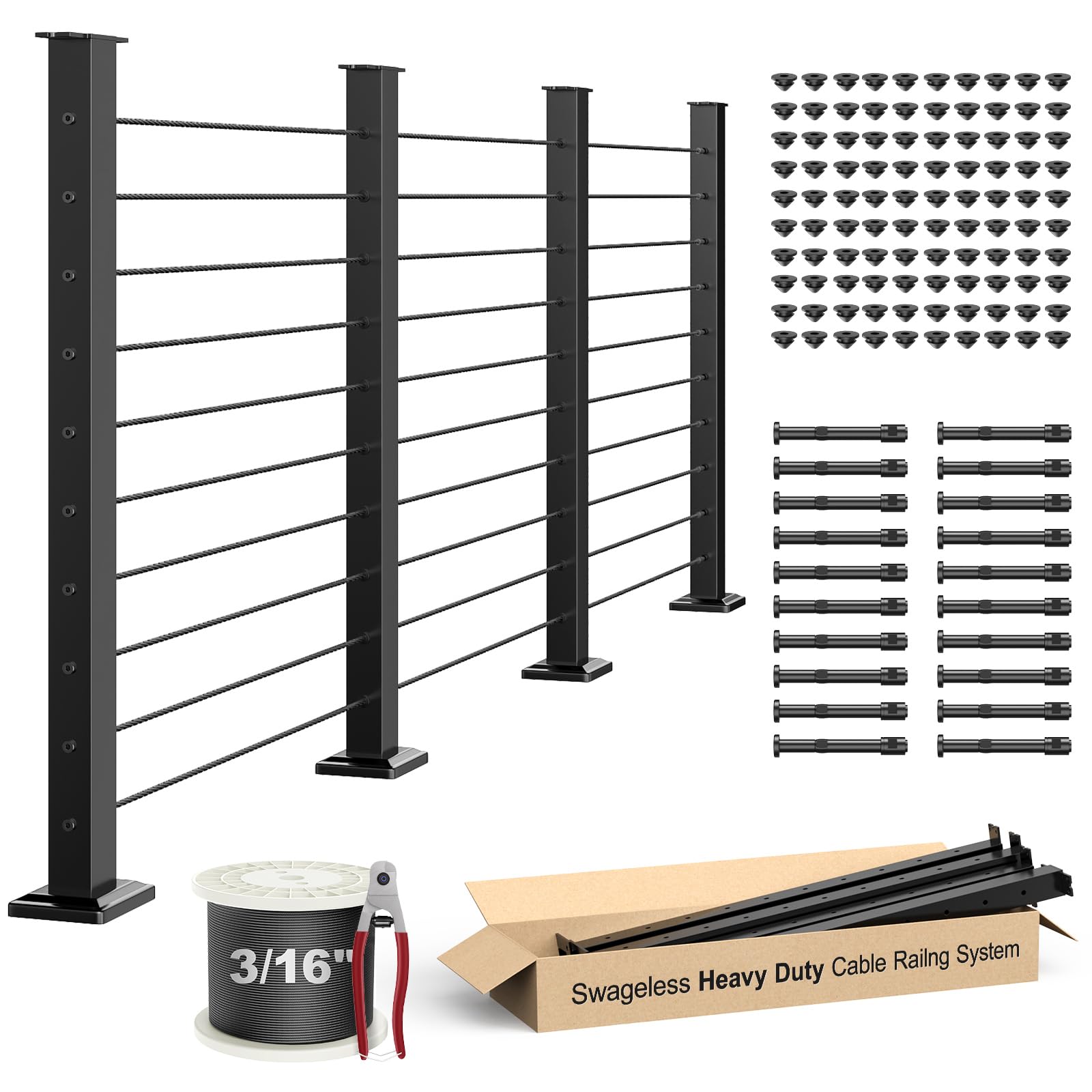 Photo 1 of RailinGo 36" Cable Railing Post Kit