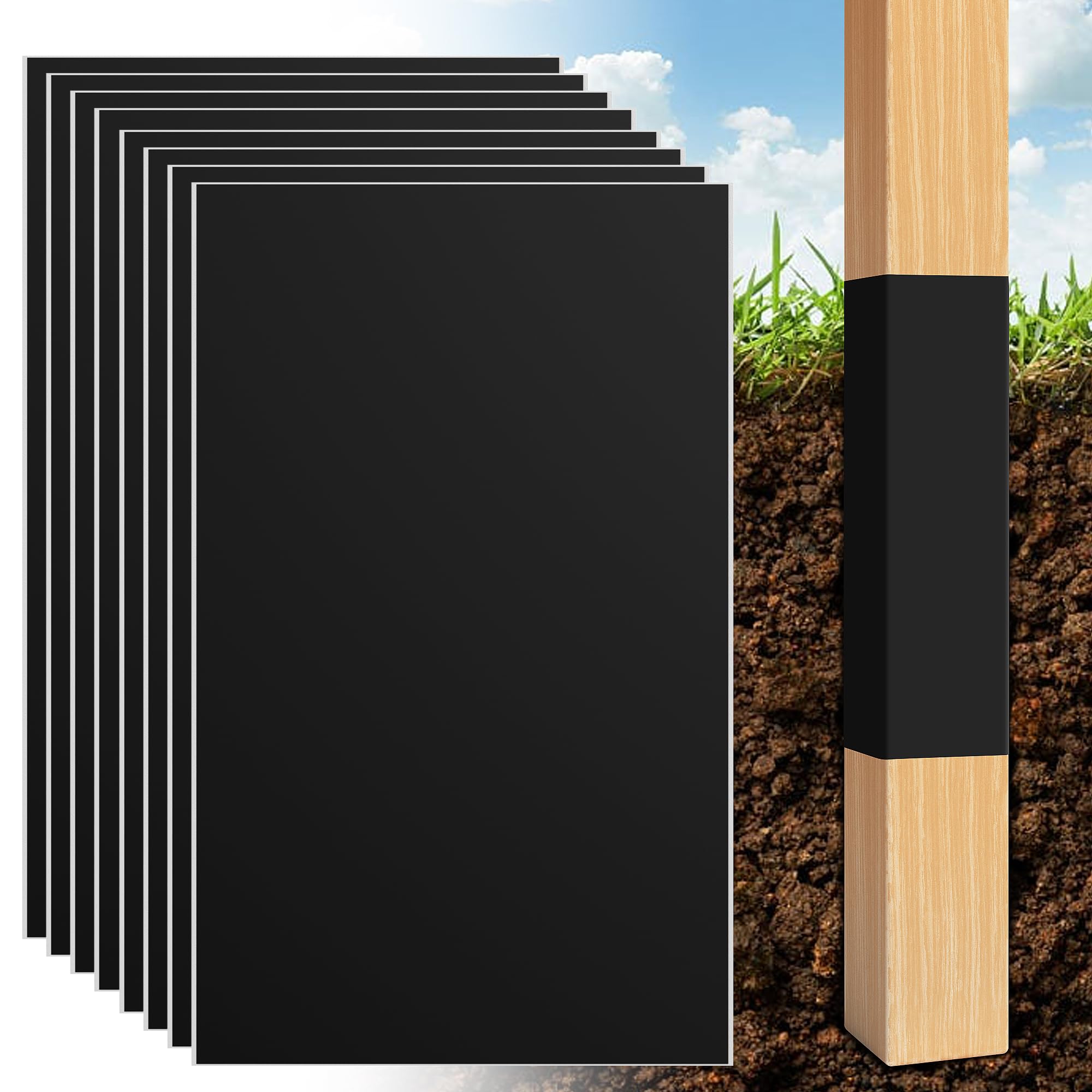 Amazon.com : DECOHS 8 Pcs Fence Post Protection, 16.7 x 10.4 Inch ...