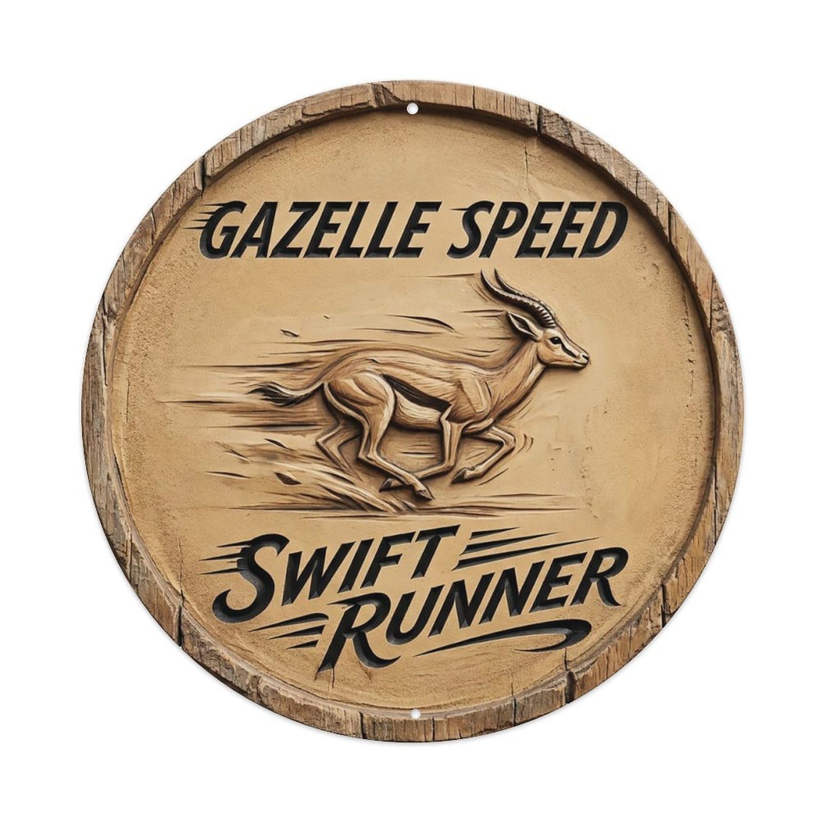 Cxhjca 8X8inch(20X20cm) Gazelle Speed Swift Runner Metal Tin Sign