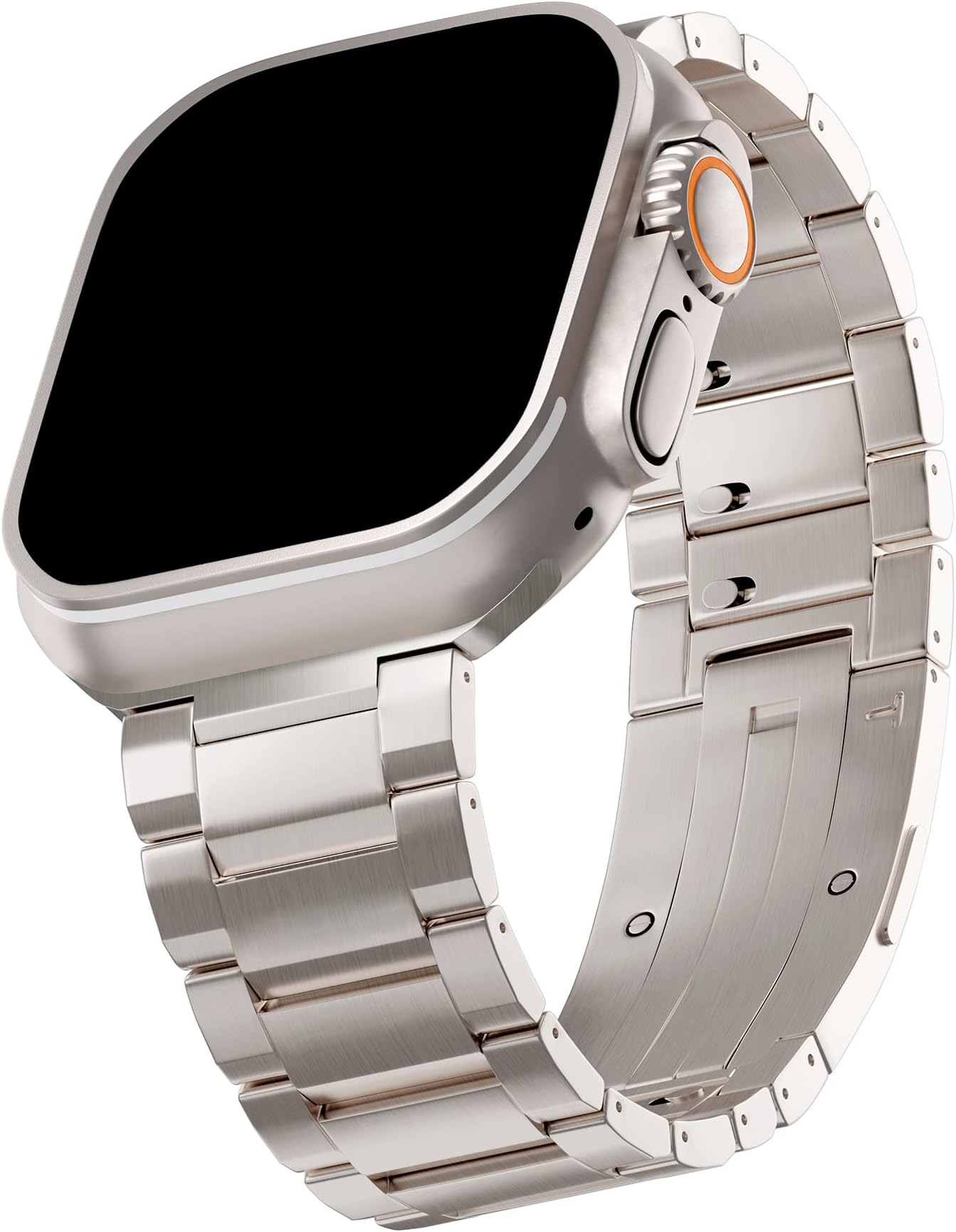 LDFAS Compatible for Apple Watch Ultra 2 Band 49mm Titanium Metal Strap with Hidden Buckle Compatible for Apple Watch Ultra/Series 9/8 45mm Bands