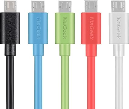Amazon 5本セット Mageek マイクロ Usb ケーブル 高速 Usb 2 0 A オス マイクロ B 同期と充電 ケーブル Samsung Htc Sony Sharp Motorola Lg Google Nokia など 対応 1 0m 黒白緑青ピンク Mageek Usbケーブル 通販