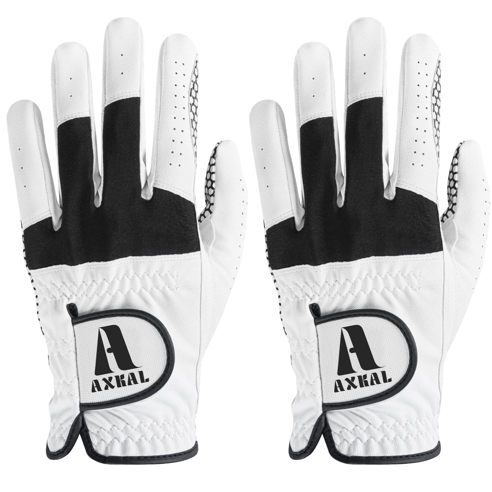 AXKAL Golf Gloves Men Extra Grip Anti Slip 2 Pack/ 1 Pair, Left Right Hand Golf Gloves All-Weather Breathable with Durability Material Sizes S M ML L XL (XL, Left)
