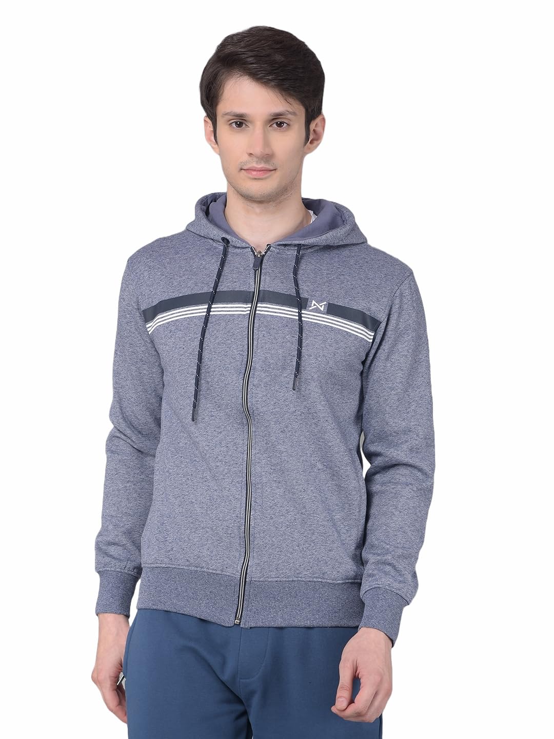 Super Combed Cotton Rich Fleece Mens Hoodie with Zipper & Pockets-image-41