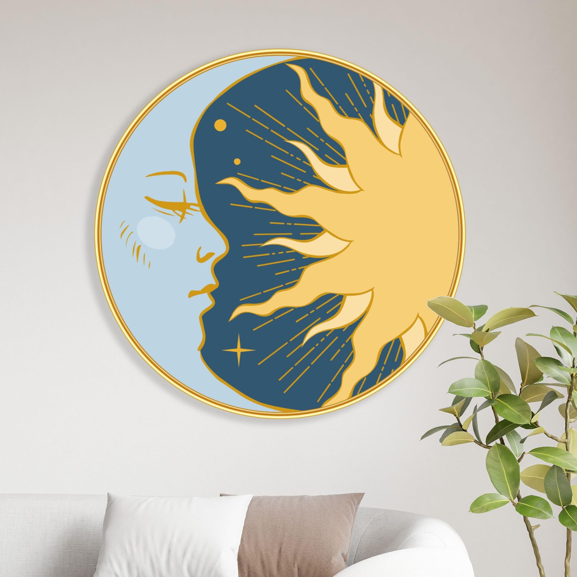 Livin'luxe Sun & Moon Painting - Modern Art -1 Livin'luxe Sun & Moon Painting - Modern Art -1