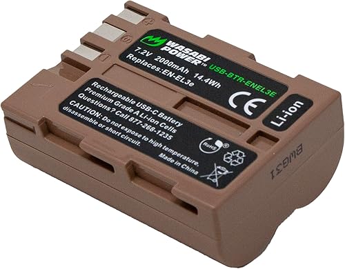 Miniatura 7 de Wasabi Power Batería USB para Nikon EN-EL3e con carga rápida USB-C