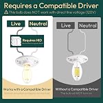 ALAMPEVER ED28 LED Ampoule 175W HID Équivalent, 6000LM Haute Luminosité 4000K Blanc frais, E39 Base, 39W Ampoule Edison, Non-dimmable, Idéal pour les centres commerciaux, les routes latérales, les ateliers, les entrepôts