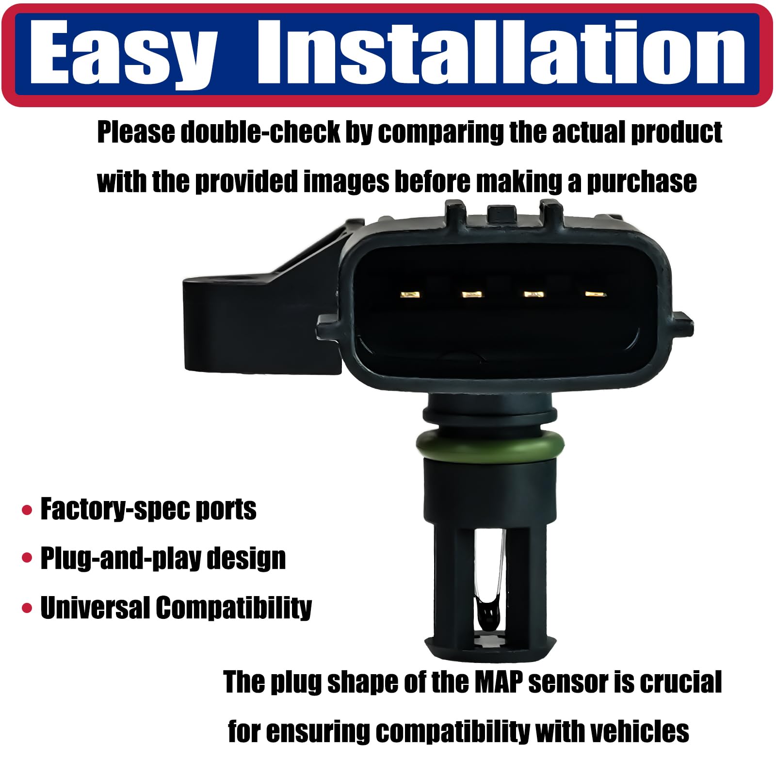 ROADFAR 4-Pack MAP Sensor For Dodge Ram 2500/3500 - Replaces 1110010-PA01, 5WK96801, 4921322