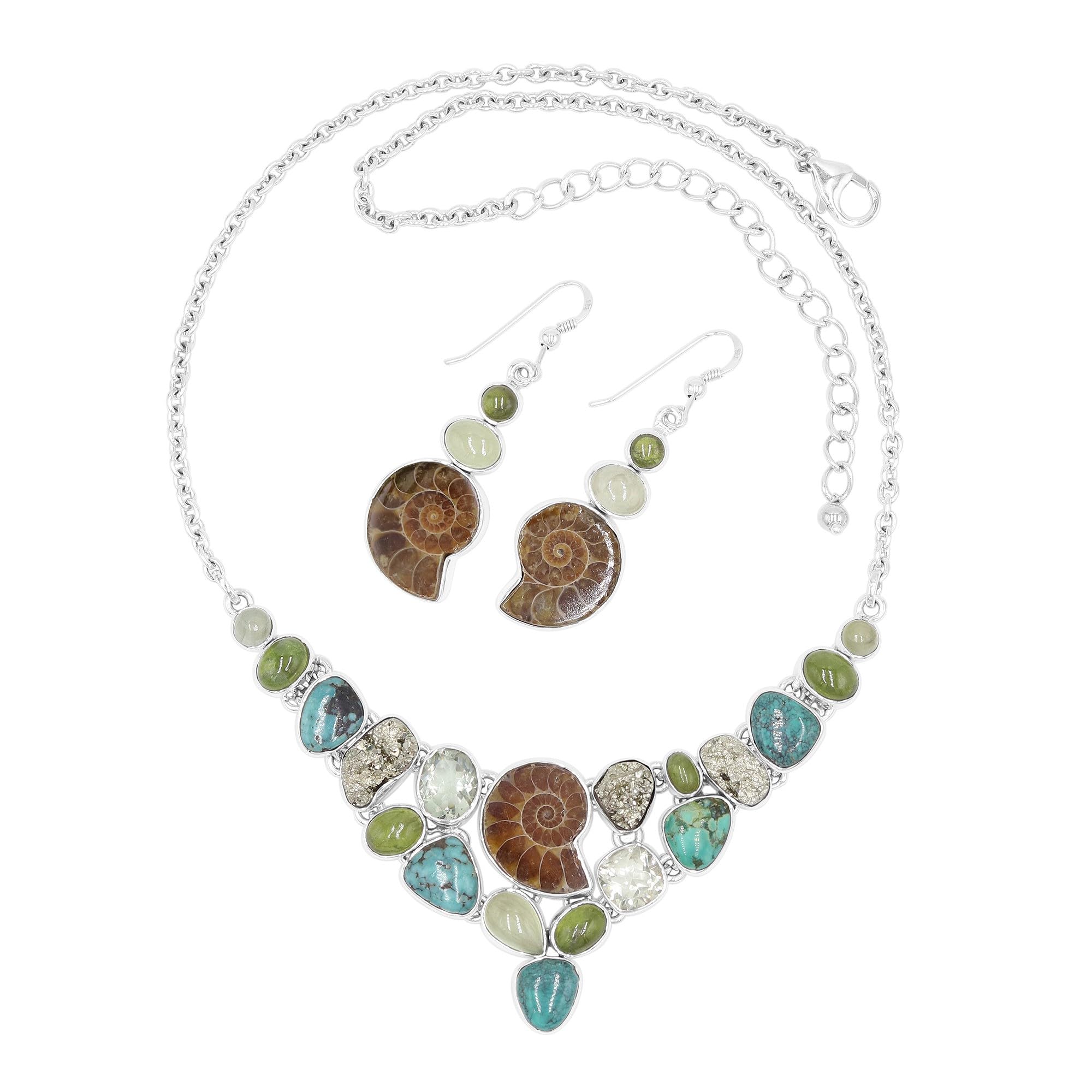 Collar de gargantilla y pendientes de turquesa para regalo de mujer 8