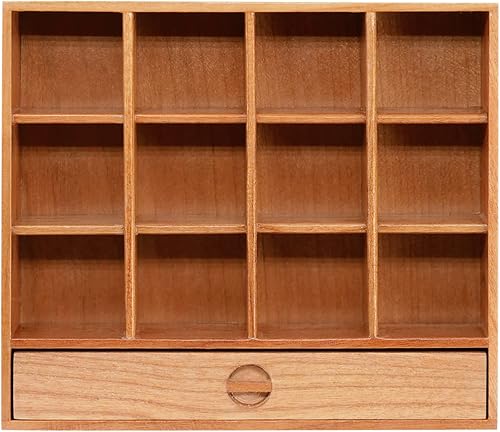 Miniature Cabinet 112 Scale Wooden Furniture Bookshelf Retro Mini Cupboard Storage Organizer for Miniature Kitchen Living Room Décor,Set A