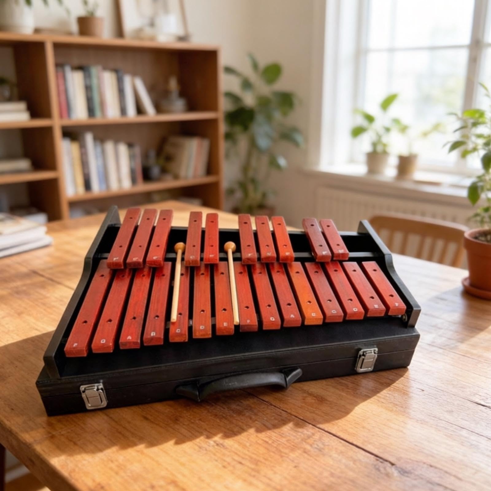 Xilófono de Madera de 25 Notas, Instrumento de Percusión para Actuaciones Al Aire Libre.