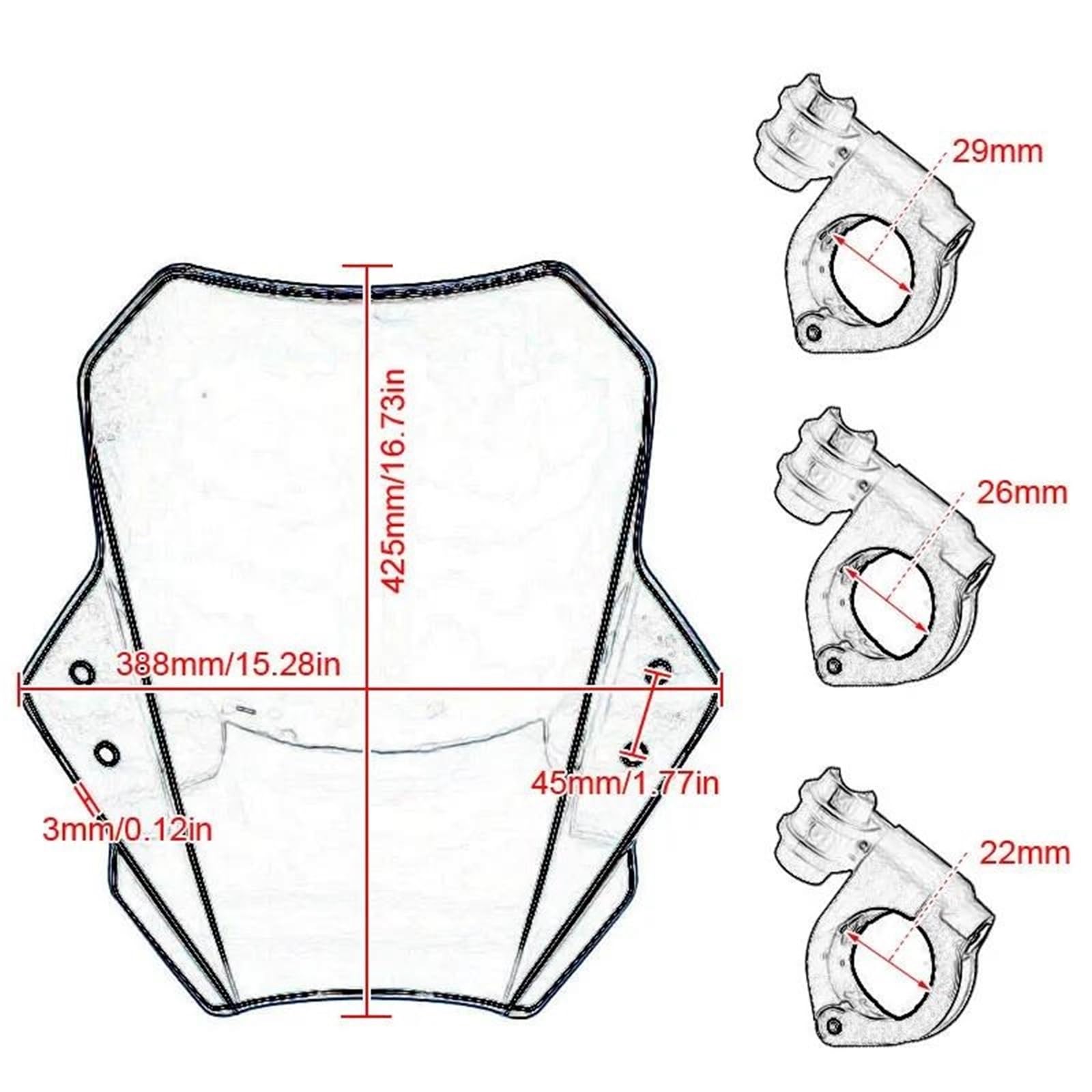 Parabrezza Per Moto Per Benelli BN251 BN302 BN302S 2014-2022 Deflettori Regolabili In Plastica, Spoiler Prolunga Di Deflettori(Trasparente)