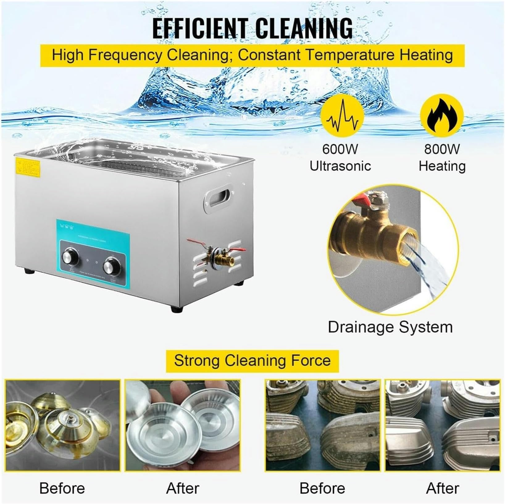 3L - 30L Vaschetta Vasca Ultrasuoni Lavatrice Pulitore Ad Ultrasuoni - Foto 4