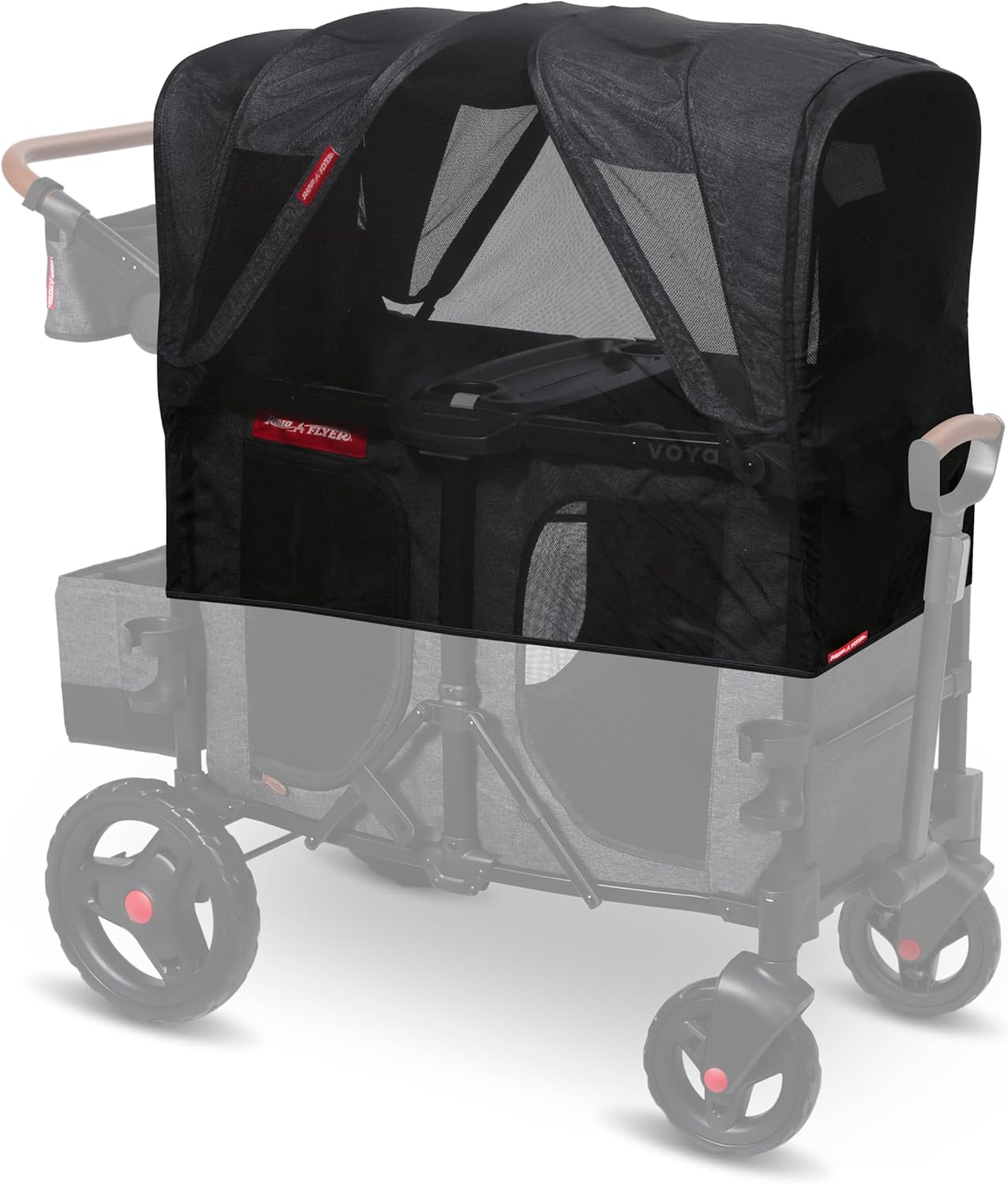 Radio Flyer Voya Stroller Wagon Mosquito Net with Storage Bag, Breathable Bug Net, Compatible with Voya Quad Stroller 2-Seater Wagon with High Sides