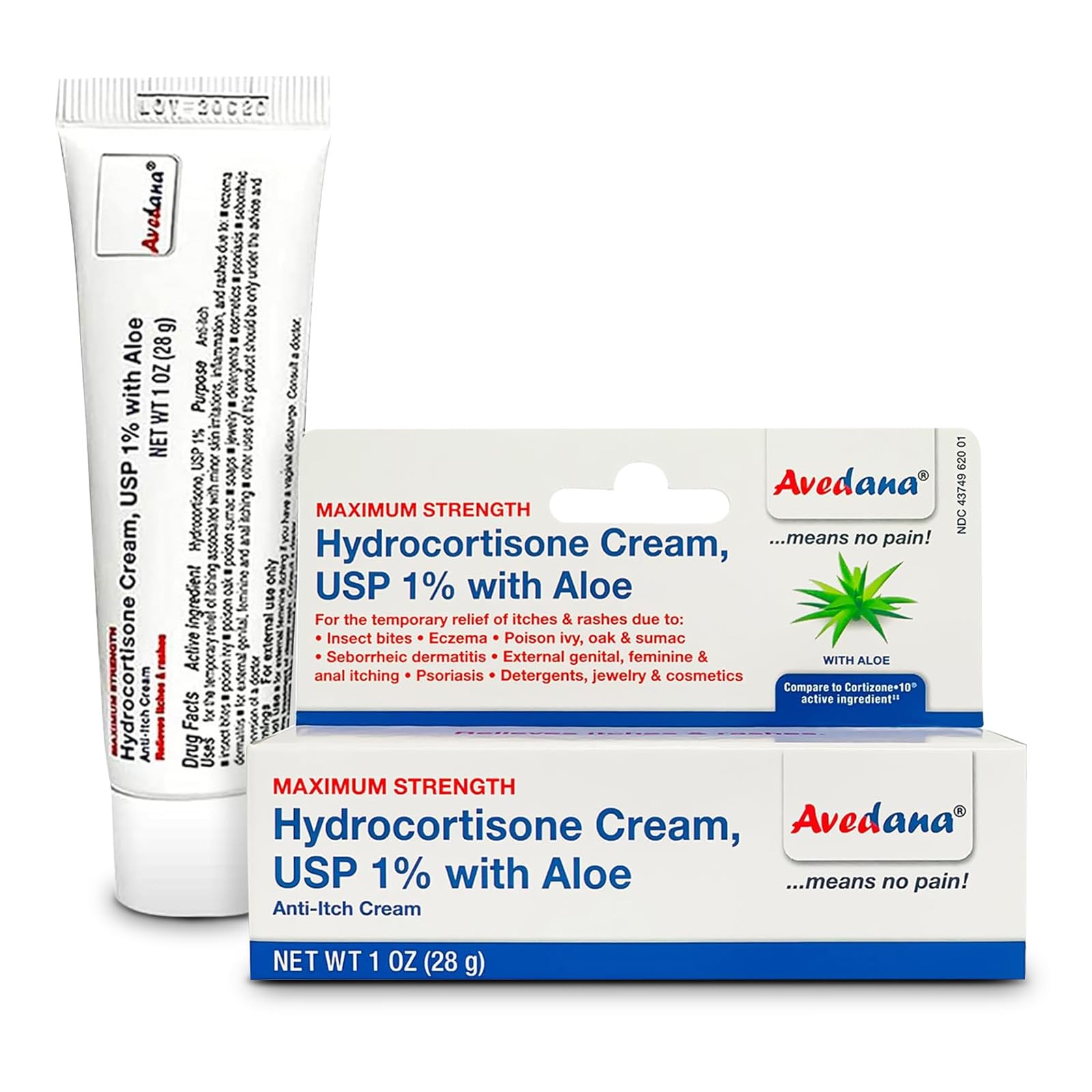 Hydrocortisone Cream – 1 Ounce Eczema Cream with Aloe Vera – Premium Anti Itch Cream Extra Strength – Ideal for Rashes, Itchiness, Insect Bites, Dermatitis, Detergents, Jewelry
