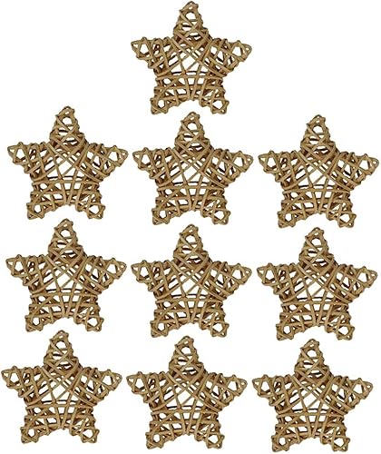freneci 10 Uds. Decoración de mimbre de estrella de mimbre bola rústica adorno cuenco relleno DIY decoración - 3.1 in