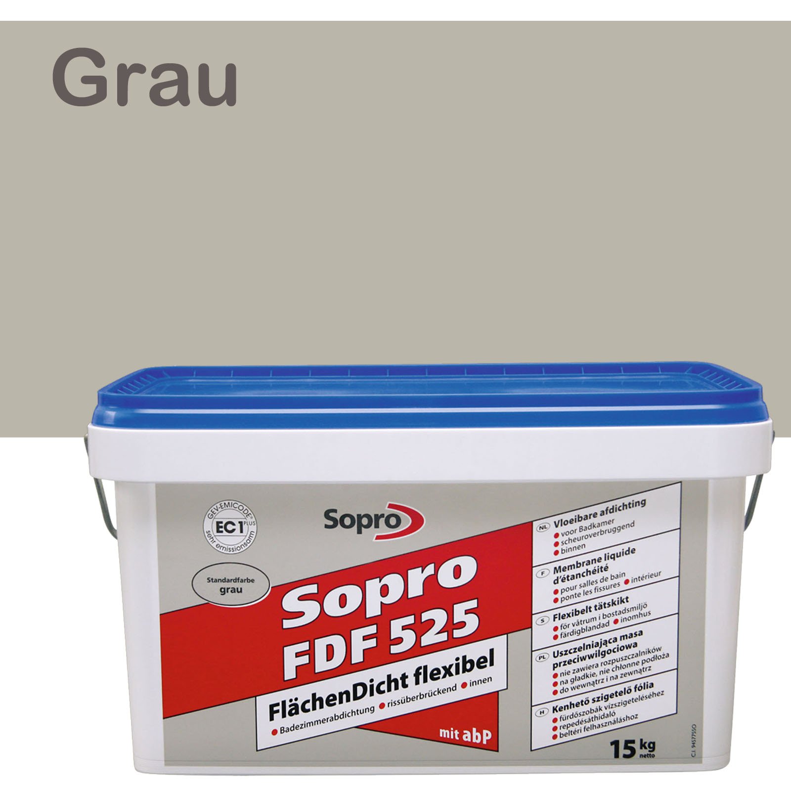 Sopro Flächendicht flexibel FDF, grau, Eimer 15 kg