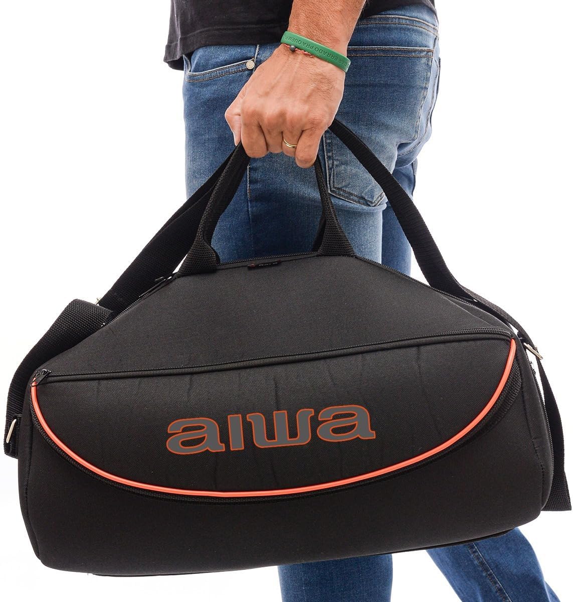 TRIBOSHOP Bolsa Case Capa Bag Compatível Boombox Plus Aiwa, A Prova D'Água, Acolchoado - Com Alças De Mão E Ombro