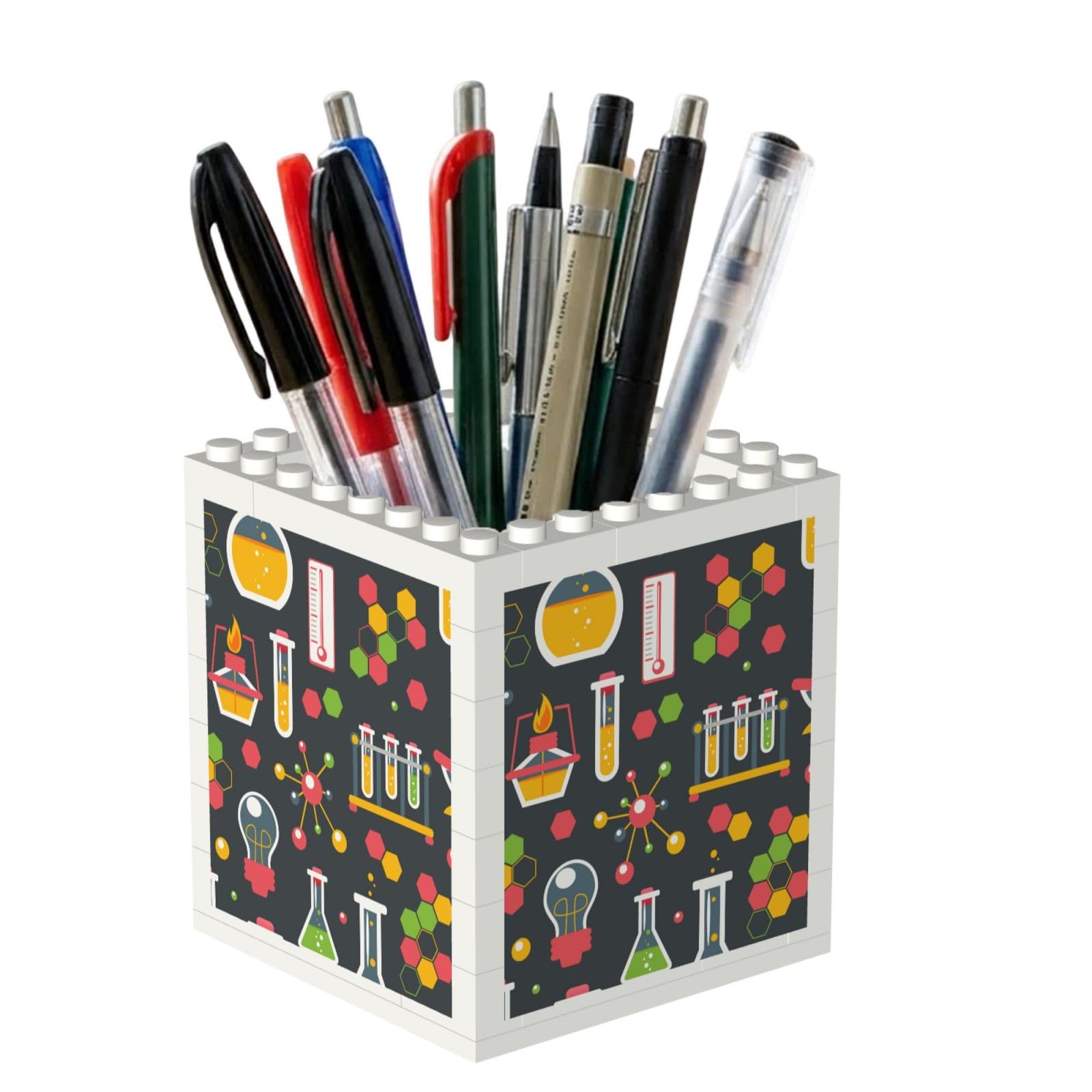 Poadnly Chemistry Science, Pen Pot Pencil Holder for Office Home School, Compact Desk Organiser for Office Stationery