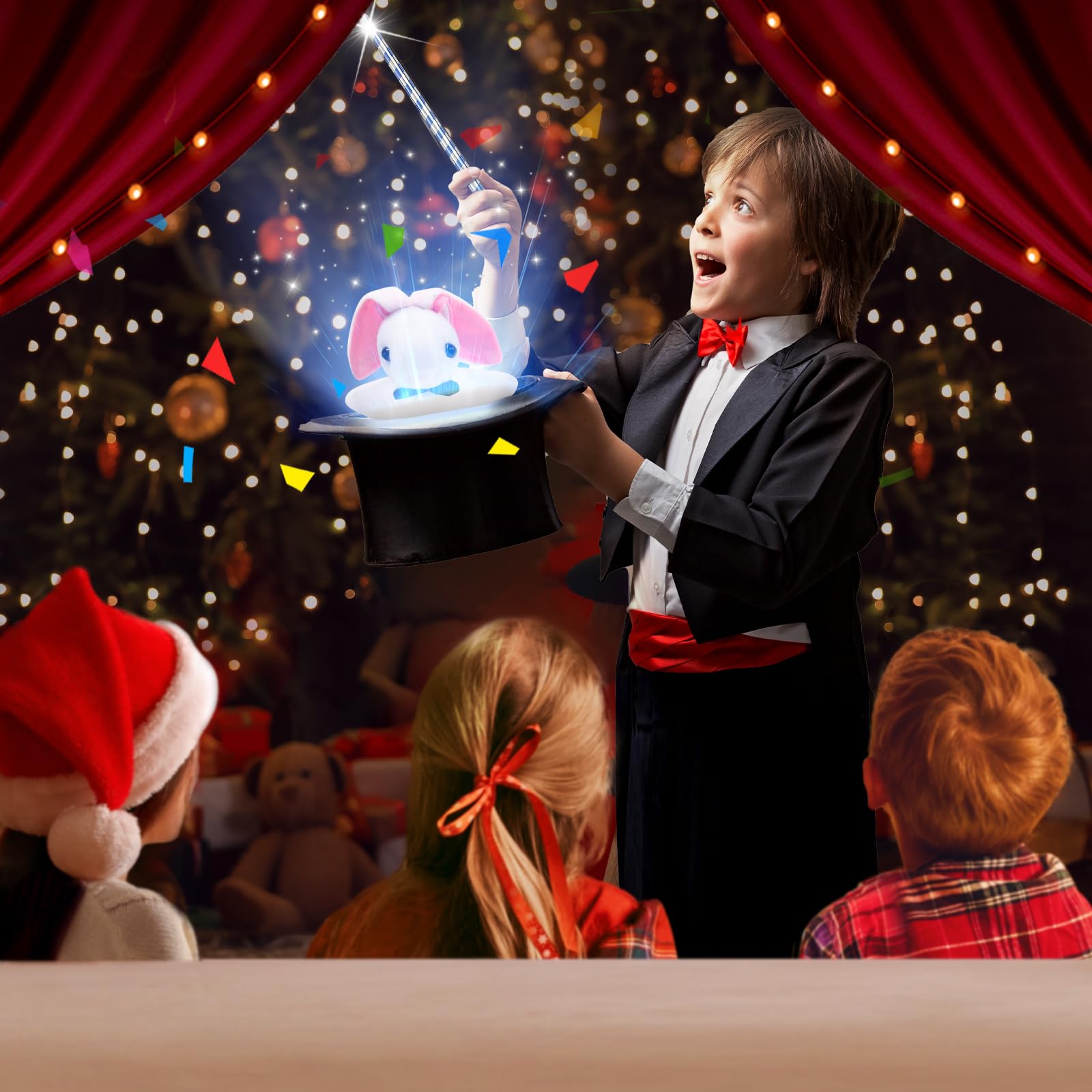 Trucos de magia - Kit de magia para niños de 6 a 8 años, juego de magia con disfraz de mago, varita mágica, para niños y niñas de 6, 7, 8, 9, 10, 11, 12 7