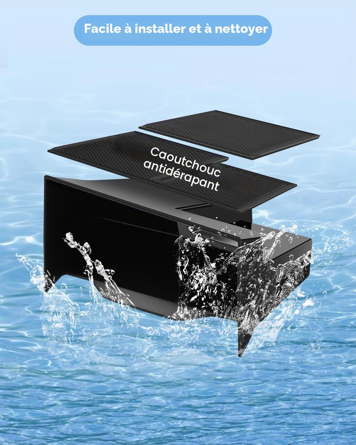 Compatible avec V W T-R OC 2018-2025 Console Centrale Commande Centrale Multifonction T R OC Boîte Rangement Console Centrale Voiture Organisateur Plateau T R OC 2023 Accessoires Noir