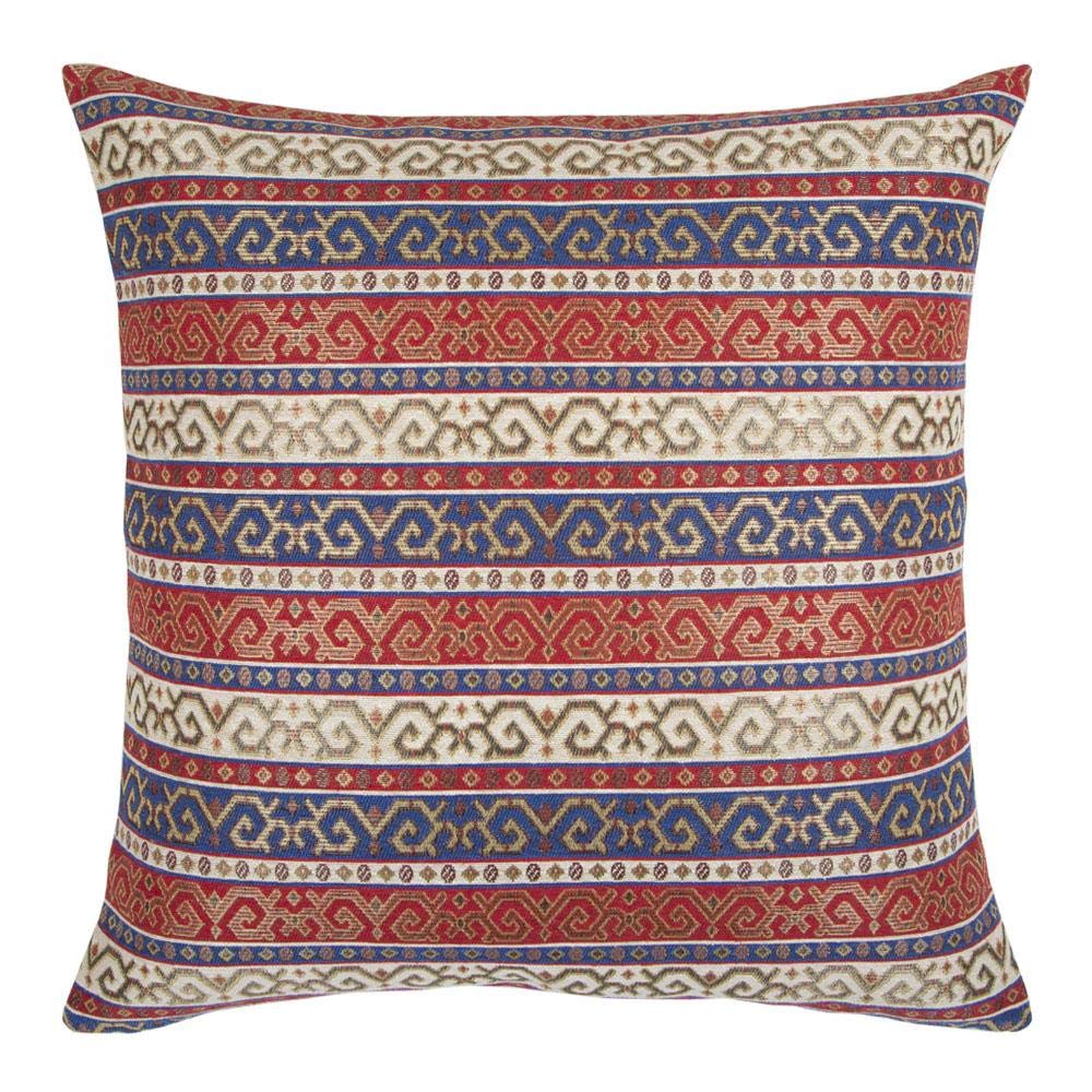 pillowerus Large Throw Pillow Covers Red and Blue - 22 x 22 Inches Decorative Kilim Pillows, Boho Room Decor for Couch, Bohemian Outdoor Case for Farmhouse, Ethnic Shams, Aztec Tapestry, Patio