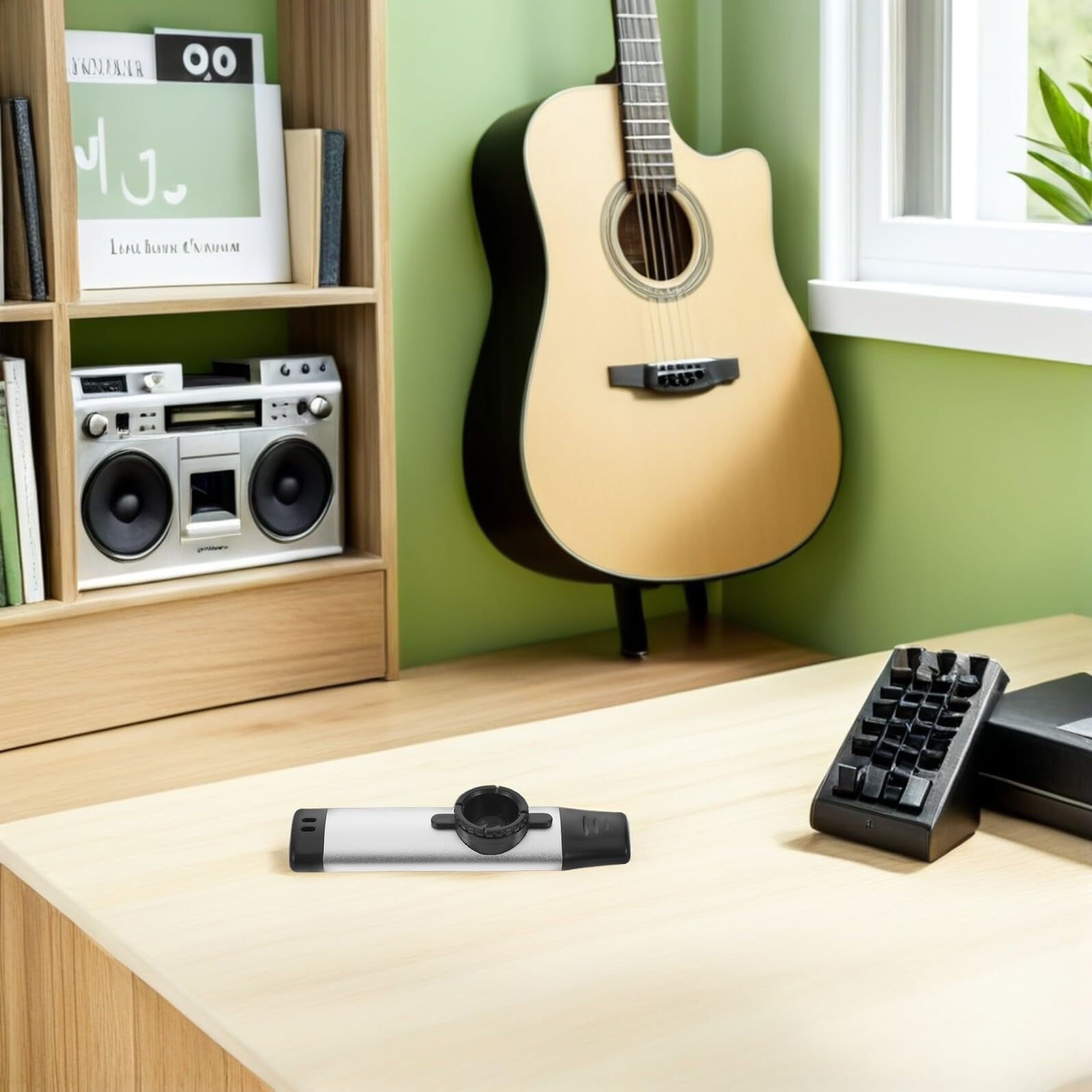 Kazoo de Metal Electrónico Dk-83 Plateado Instrumento Musical Portátil para Principiantes Compacto y Fácil de Tocar Adecuado para Fiestas y Práctica Casa