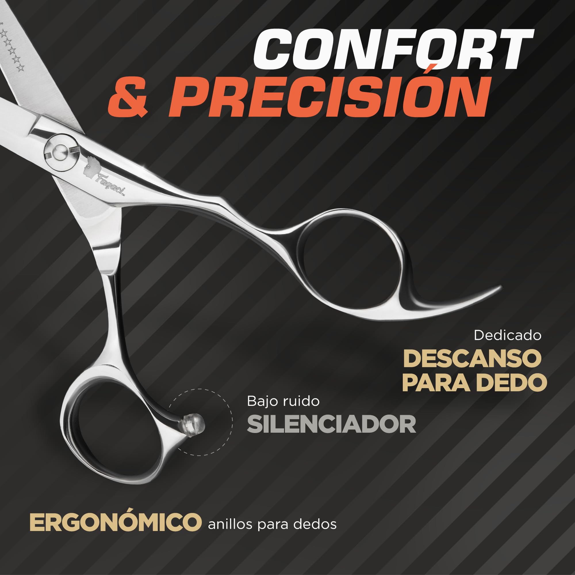 Fagaci Tijeras Peluqueria Profesional con Hojas Extremadamente Afiladas, Tijeras Cortar Pelo de Acero 440C, Tijeras Pelo Duraderas, de Movimiento Suave y de Corte Fino, Tijeras Peluqueria con Funda