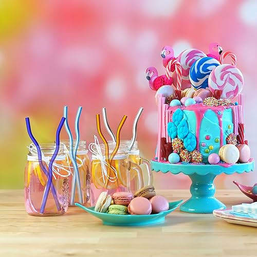 Miniatura 5 de 40 popotes de vidrio reutilizables a granel de 0.315 x 9.843 in, resistentes a los golpes, para vasos de 30 onzas y 20 onzas y la mayoría de vasos