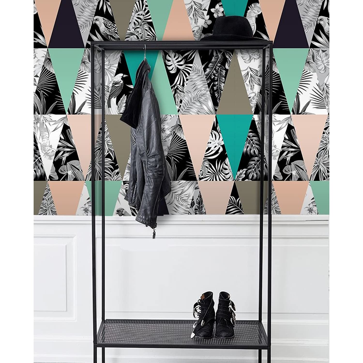 Stickers Muraux Patchwork Tropical pour une Ambiance Jungle dans le Salon
