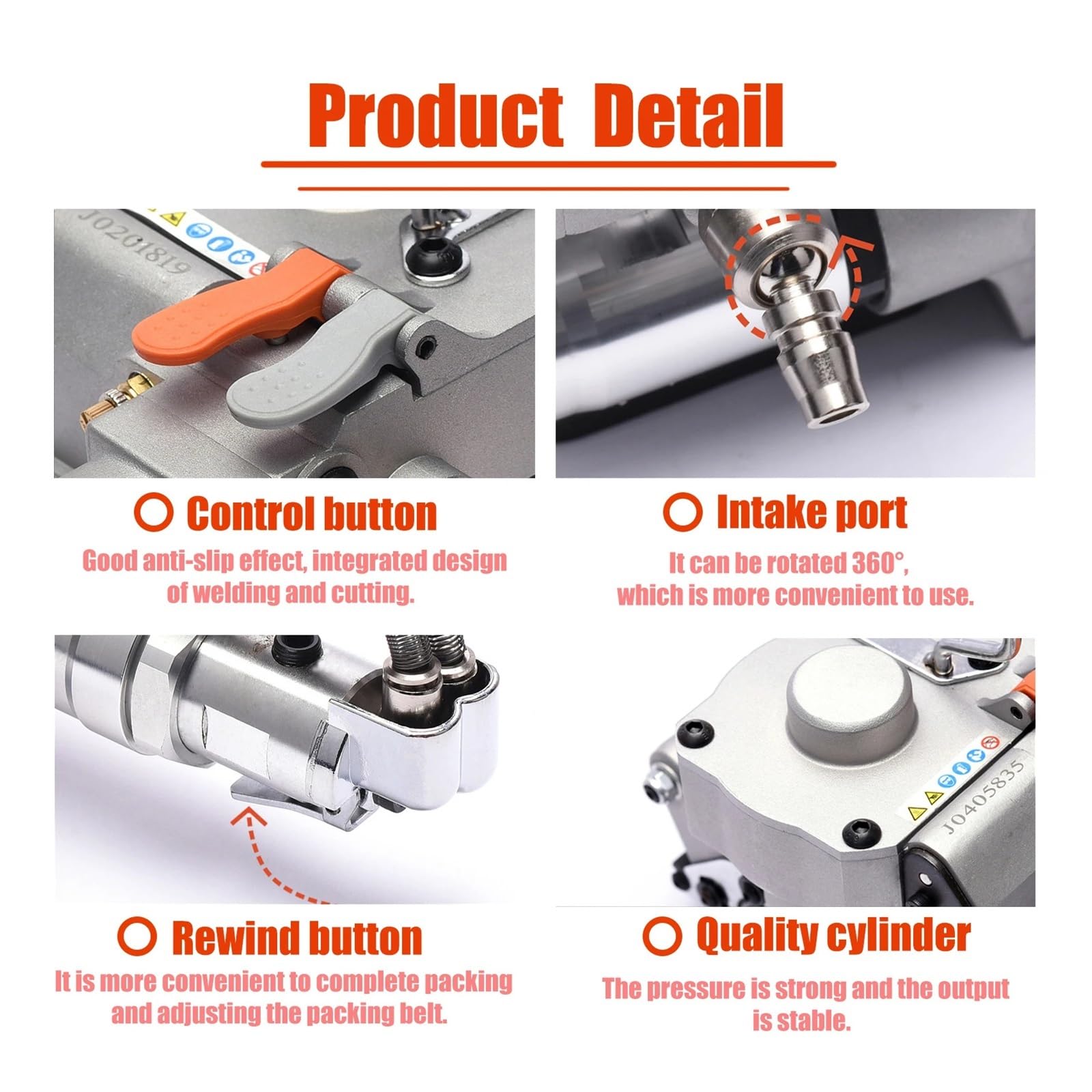 Cercleuse pneumatique Pet/PP, Outil de cerclage pour feuillard de 13 à 19 mm (A19)
