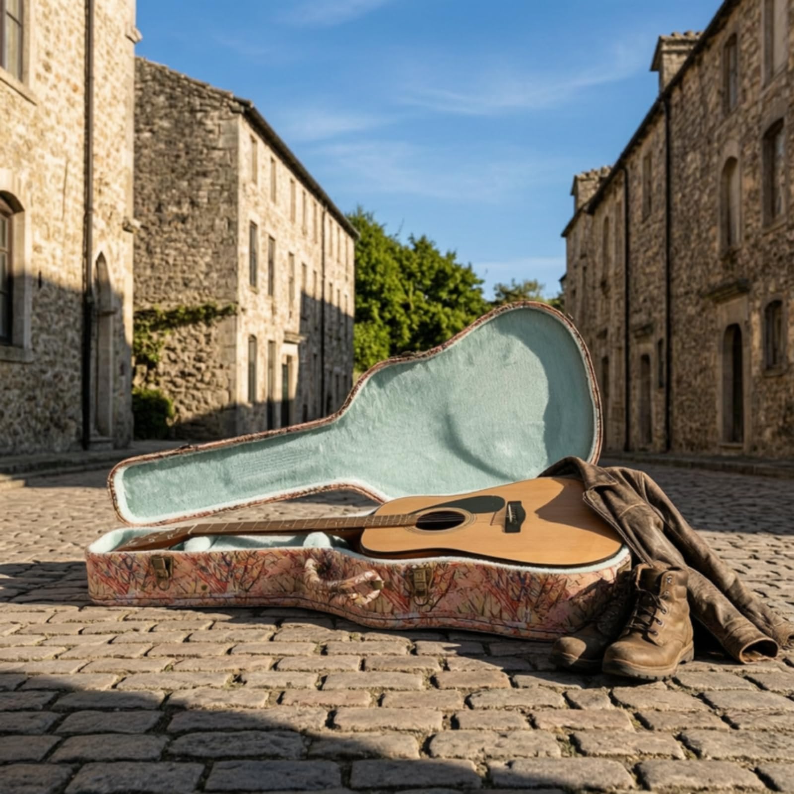 Funda Rígida Guitarra Antigolpes Estuche para Viajes, Ensayos, Hoja De Arce con Asa