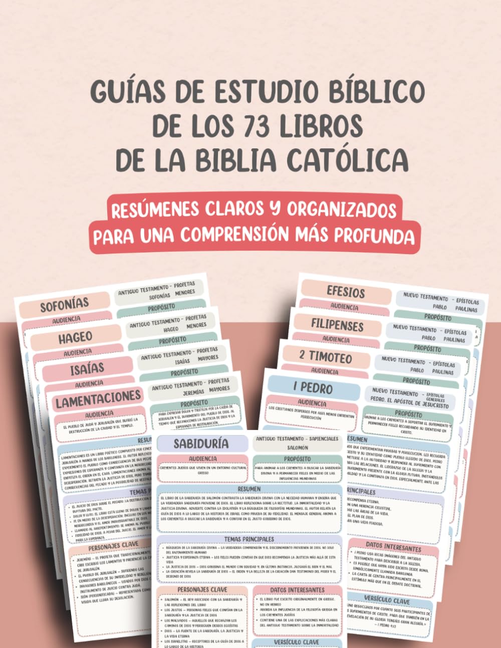 Guías de Estudio Bíblico de los 73 Libros de la Biblia Católica: Resúmenes Claros y Organizados para una Comprensión Más Profunda (Colección de Guías de Estudio de los 66 Libros de la Biblia)