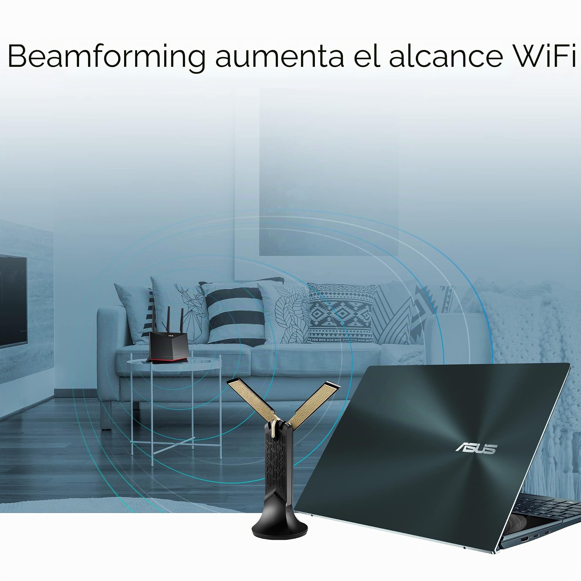 ASUS USB-AX56 - Adaptador Wi-Fi AX1800 USB de Doble Banda, Color Negro