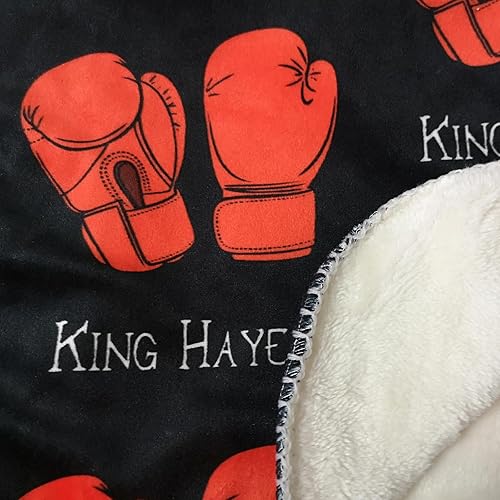Miniatura 6 de NICTIMEID Mantas de boxeo personalizadas para bebés, manta tipo bóxer personalizada con nombre para niños, mantas deportivas de sherpa para bebé,