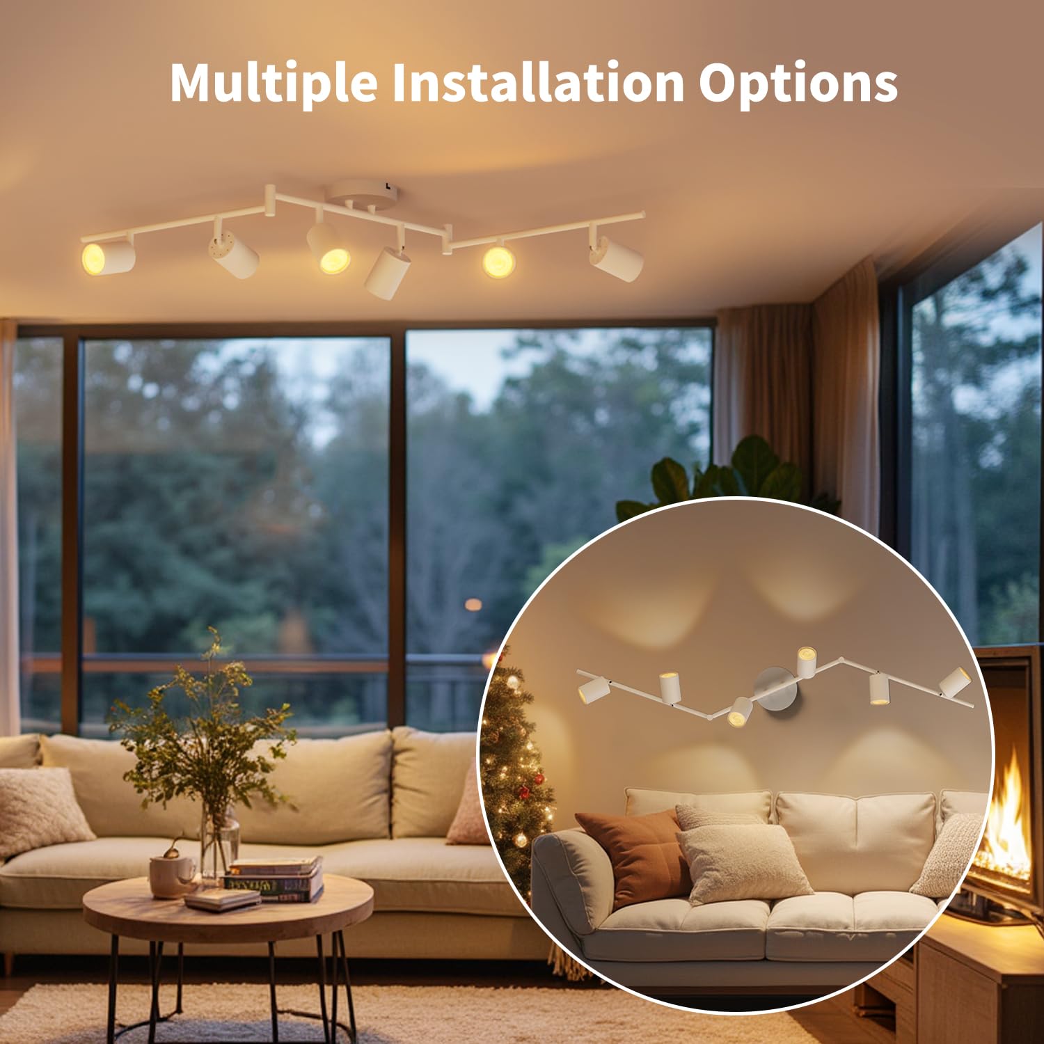 LVWIT LED Deckenstrahler 6 Flammig Weiß Schwenkbar GU10 Deckenlampe Modern für Küche Wohnzimmer