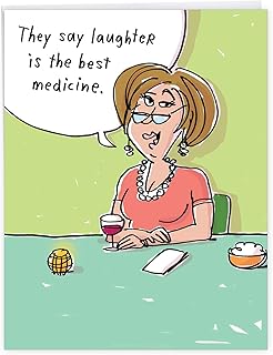 Sponsored Ad - NobleWorks - Big Get Well Soon Card Funny (8.5 x 11 Inch) - Cartoon Feel Better Notecard, Humor Greeting - ...