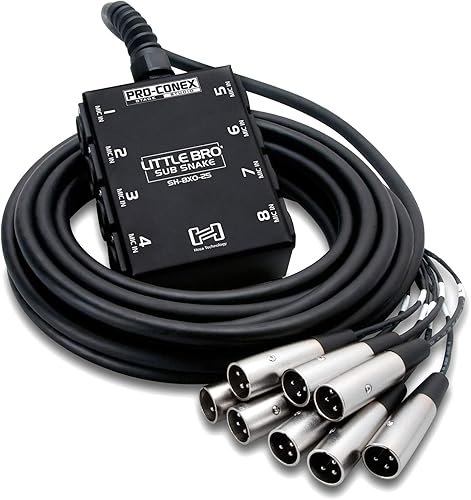 HOSA ProConex Little Bro' Sub Snakes XLR x 8 - (50 pies) (negro) (8 canales)
