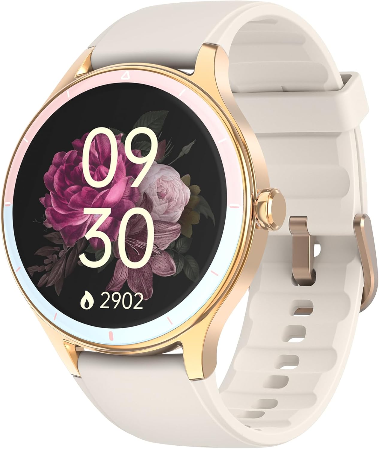 Smart Watch for Women, iPhone & Android Compatible, Heart Rate SPO₂ Sleep & Women’s Health Tracking, 100+ Sports Modes, Waterproof Fitness Smartwatch with Custom Watch Faces & Long Battery Life (Gold)