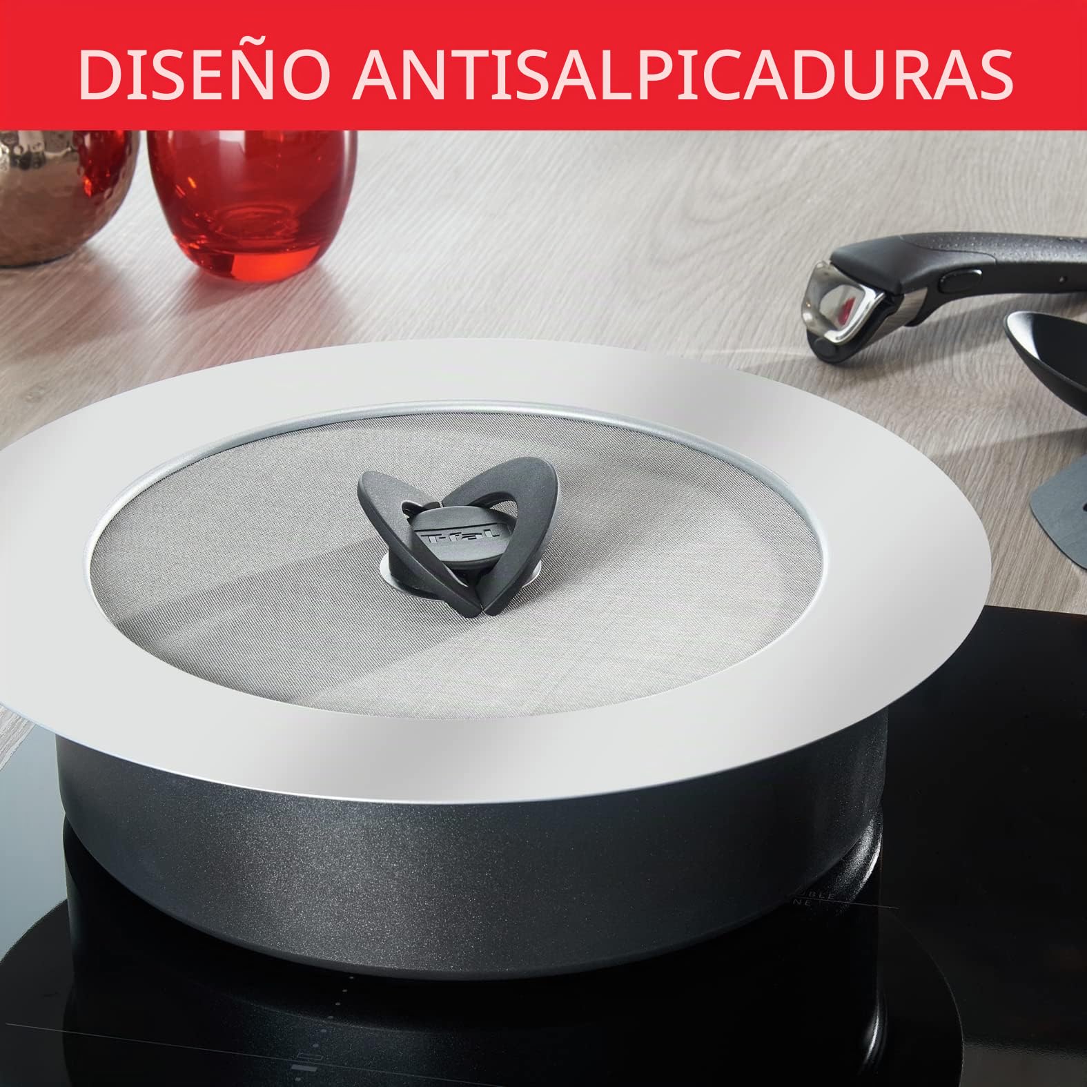 TEFAL Couvercle anti-projection Ingenio - Inox - 24/30 cm