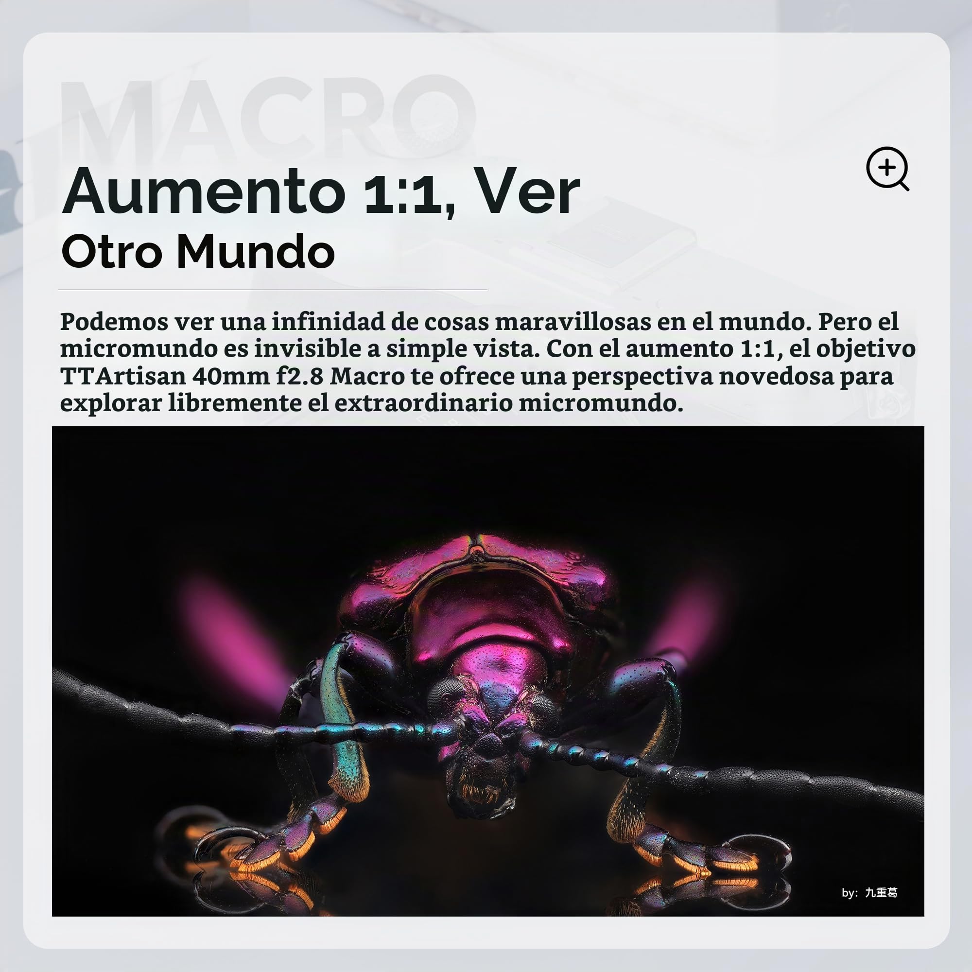 TTARTISAN 40mm F2.8 Objetivo de cámara Macro para Montura Fuji X APS-C Enfoque Manual para Insectos Joyería Retrato Naturaleza Muerta