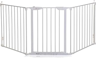 Dreambaby Newport 3-Panel Adapta Child Safety Gate - Fits Opening from 85.5-200cm wide. 74cm Tall - Swings Open from both Direction - White - Model F2022BB