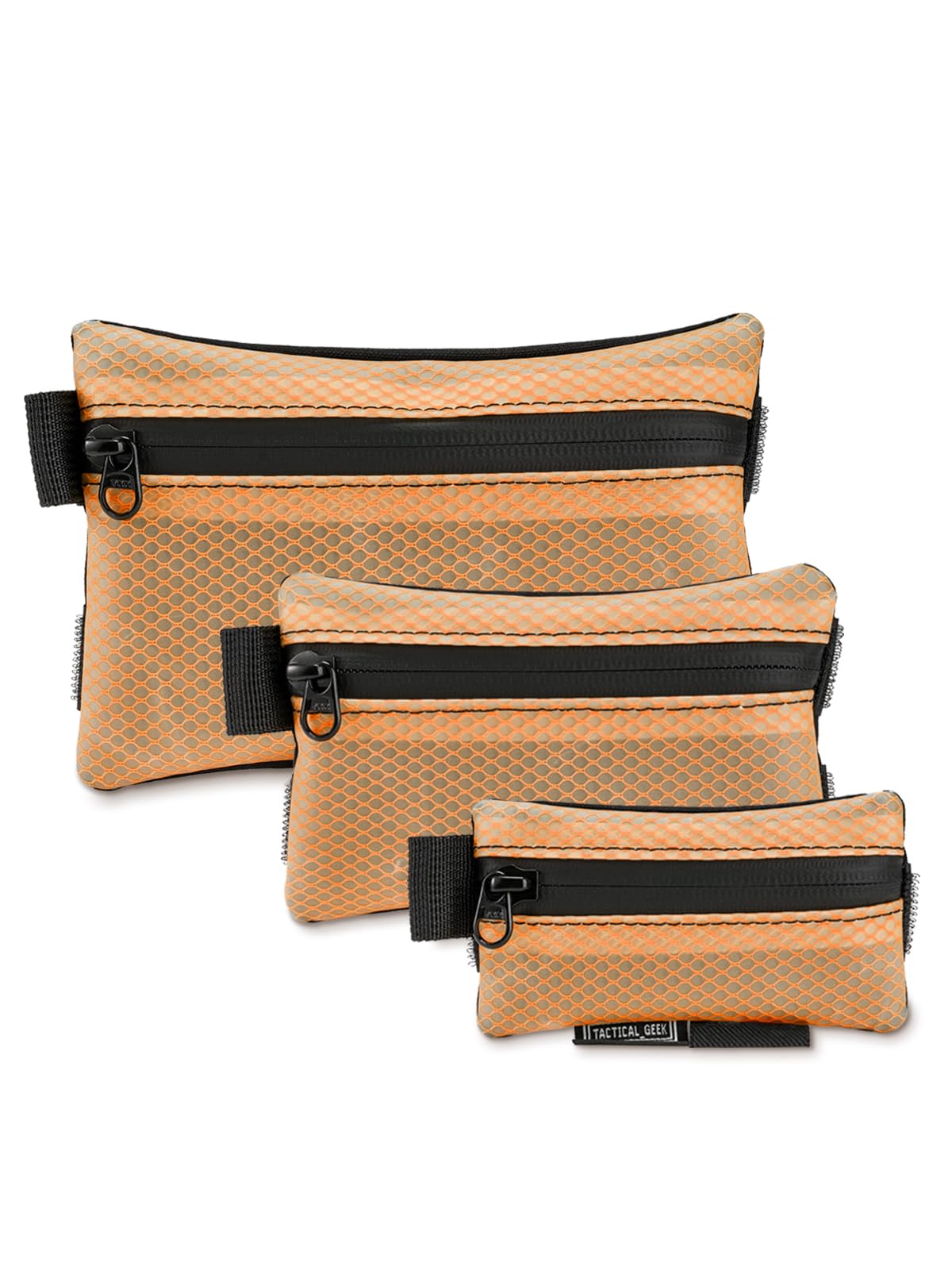 TACTICAL GEEK Storage A5 EDC Storage Pouch Set, Molle EDC Gadget Pouch, Multi-Functional Utility Small Tool Pocket for Daily Carry (Orange)