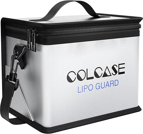 Bolsa de seguridad ignífuga antiexplosión Colcase para batería Lipo almacenamiento y carga gran espacio altamente resistente bolsa doble cierre para